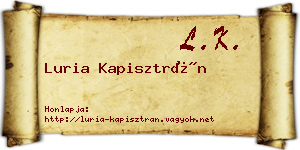Luria Kapisztrán névjegykártya