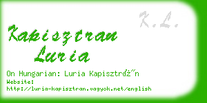 kapisztran luria business card